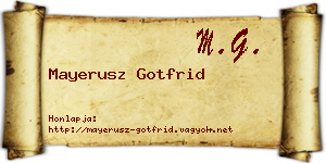 Mayerusz Gotfrid névjegykártya